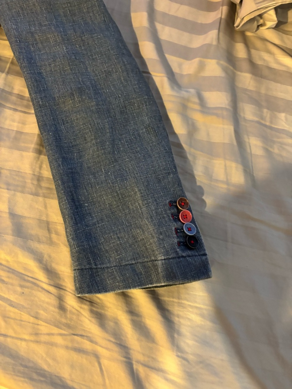 TALLIA Light Blue Denim Sport Coat with Notch Lapel - Picture 4 of 7